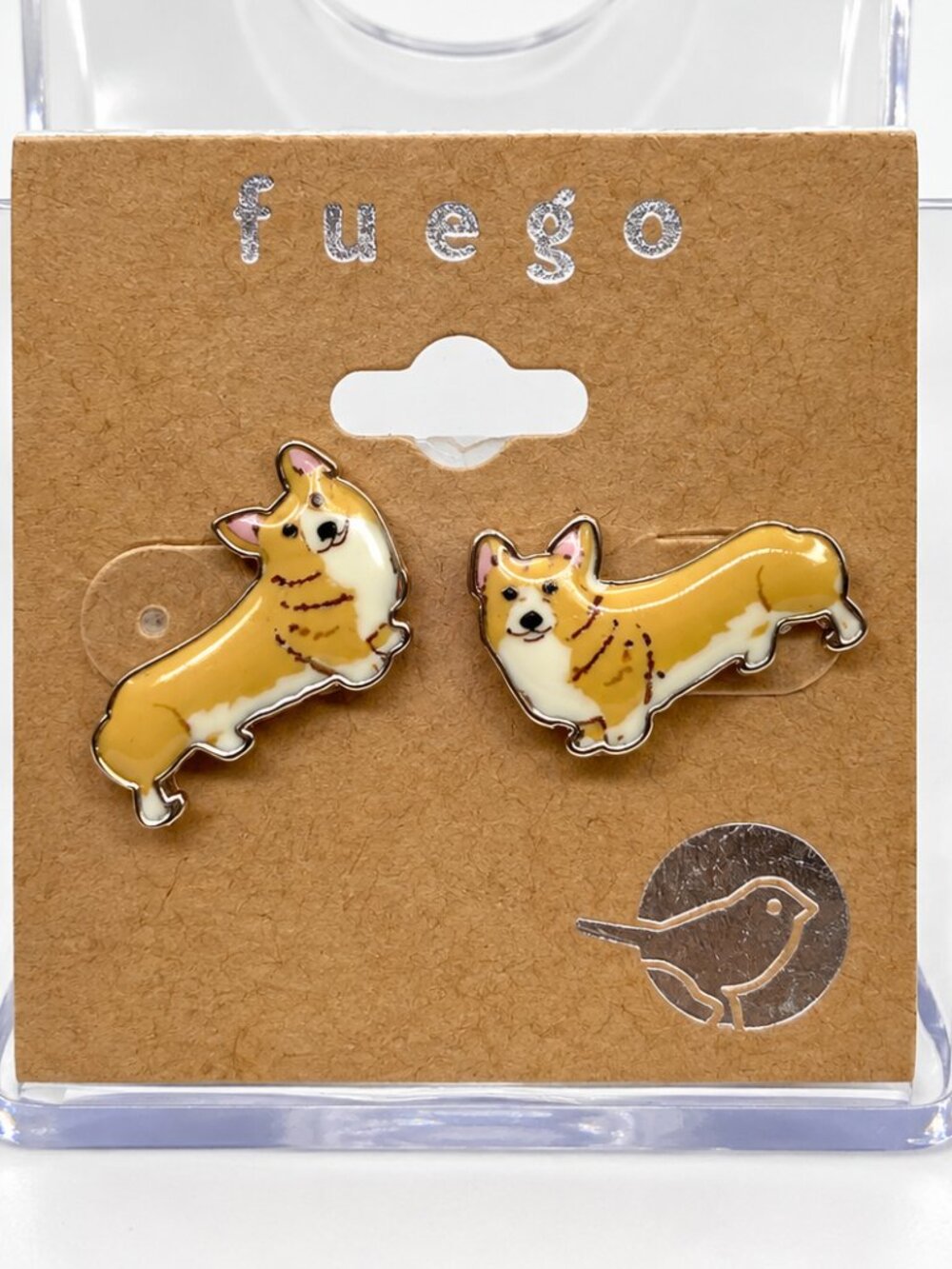 Fuego Corgi Dog Enamel Stud Earrings NWT Cute Puppy Jewelry